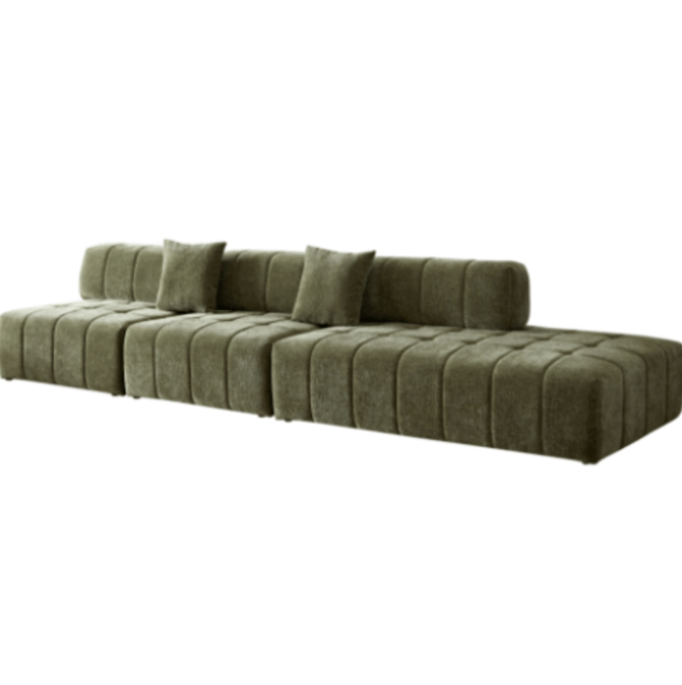 Modern Tufted Modular 3pc. Sectional Sofa 143” - Revel Sofa 