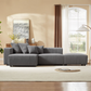 Soft Corduroy Sectional Modular Sofa 3 or 4 Piece Set, Gray or Beige - Revel Sofa 