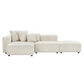 Soft Corduroy Sectional Modular Sofa 3 or 4 Piece Set, Gray or Beige - Revel Sofa 