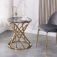 Round Glass-Top Side Table with Dark Tint Tempered Glass & Silver or Gold Stainless Steel Circular Spiral Frame - Revel Sofa 