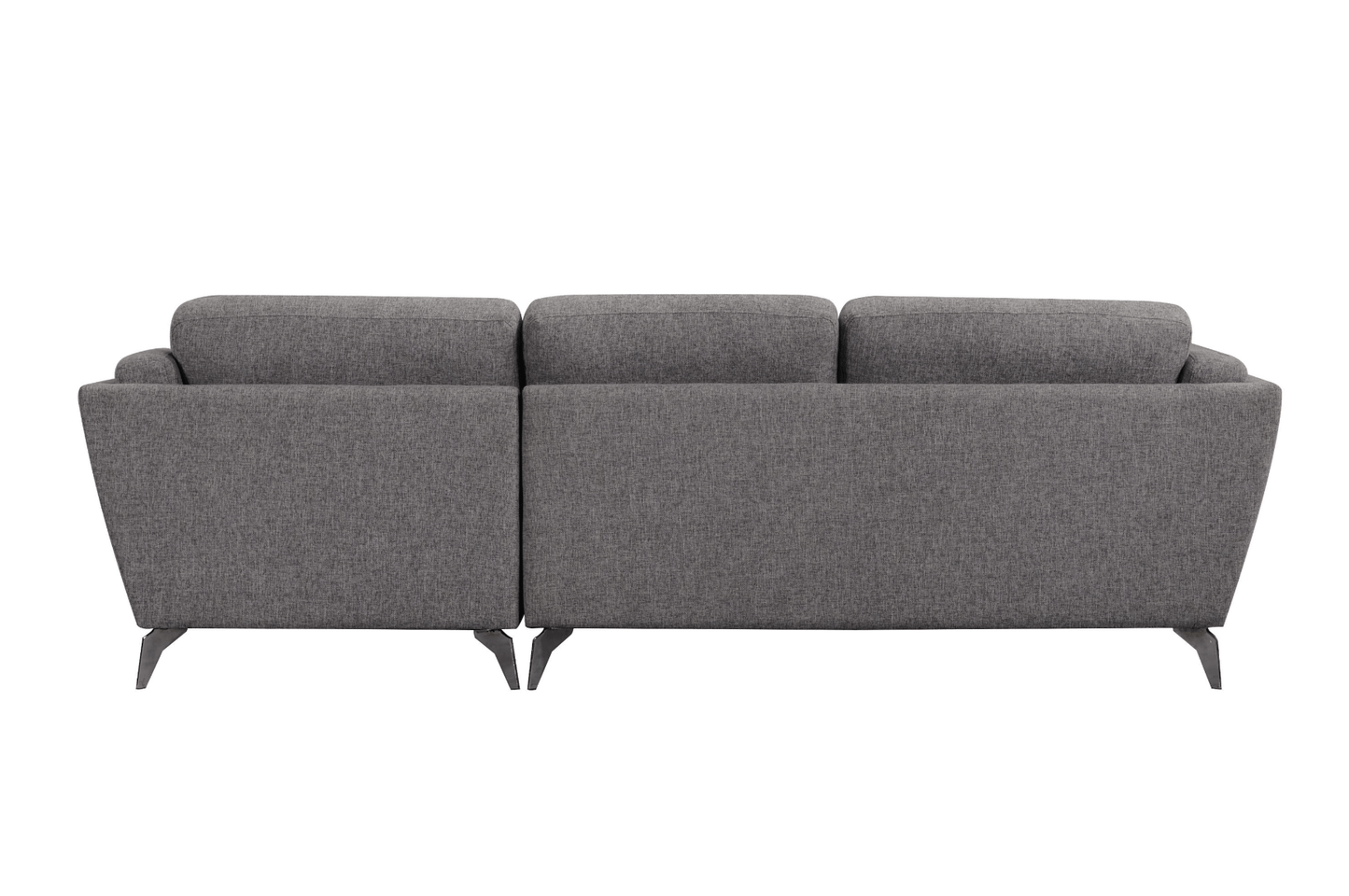 Beckett MCM Gray Fabric L Shaped Sectional Sofa w/ Right Facing Chaise 98" - Revel Sofa 