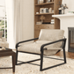 Modern Metal Frame Accent Lounge Chair, Comfy Armchair - Brown, Beige or Gray - Revel Sofa 