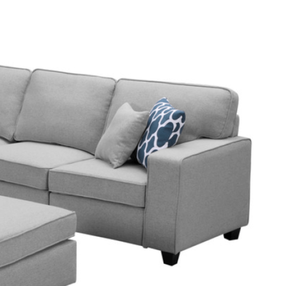Sonoma Modular Linen Corner Sectional Sofa and Ottoman 98" - Revel Sofa 