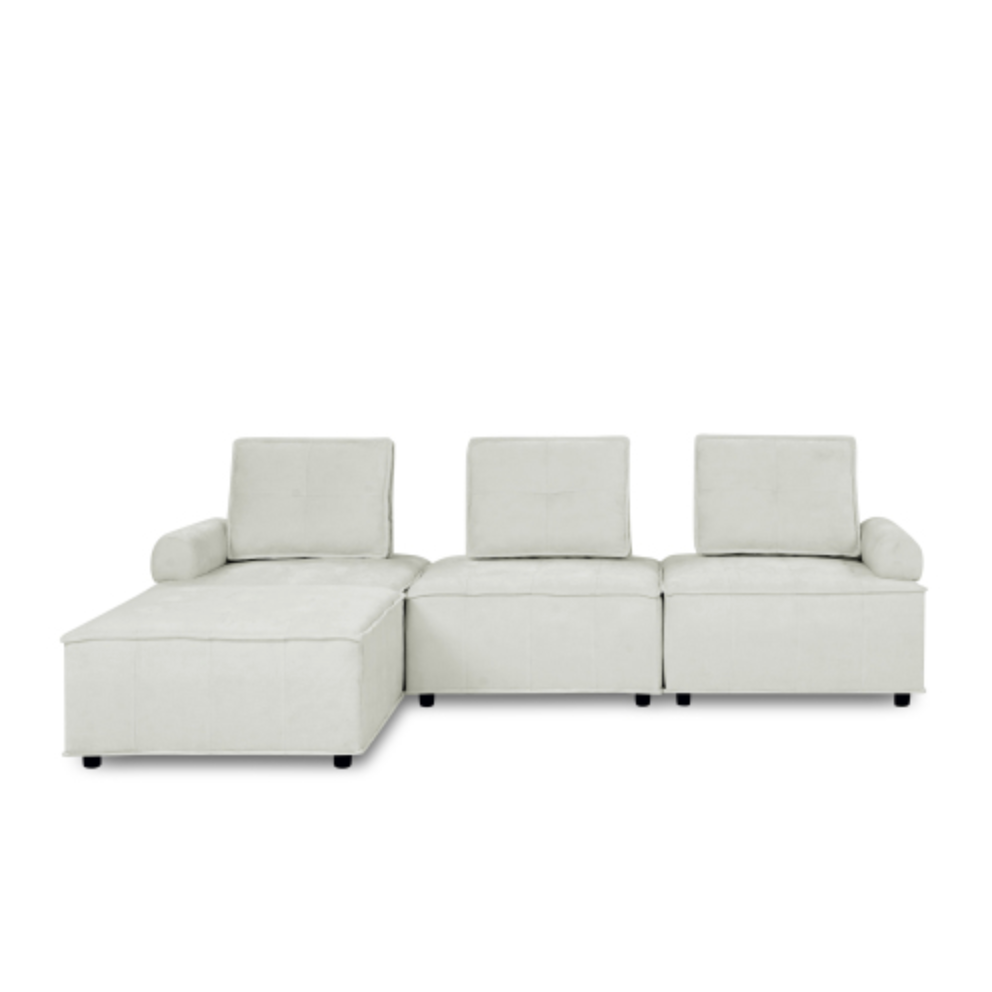 Modular Sectional Sofa Wrapped in Soft Chenille Fabric 99” - Revel Sofa 