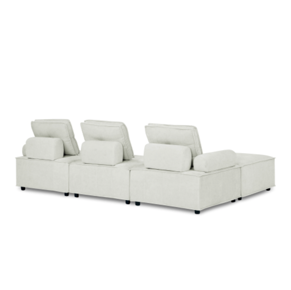 Modular Sectional Sofa Wrapped in Soft Chenille Fabric 99” - Revel Sofa 