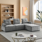 Modular Sectional Sofa Wrapped in Soft Chenille Fabric 99” - Revel Sofa 