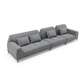 Modern Tufted Customizable Modular Sectional Sofa in Gray 147" - Revel Sofa 