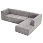 Modern Tufted Chaise Corner L-Shape Sectional Sofa in Beige, Gray or Green 110" - Revel Sofa 