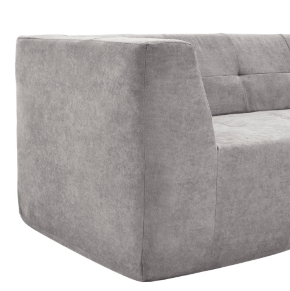 Modern Tufted Chaise Corner L-Shape Sectional Sofa in Beige, Gray or Green 110" - Revel Sofa 