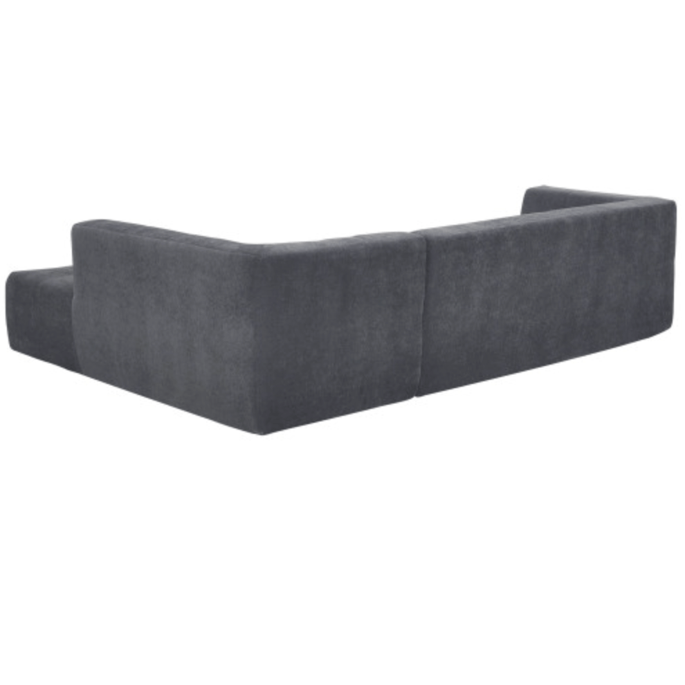 Modern Tufted Chaise Corner L-Shape Sectional Sofa in Beige, Gray or Green 110" - Revel Sofa 