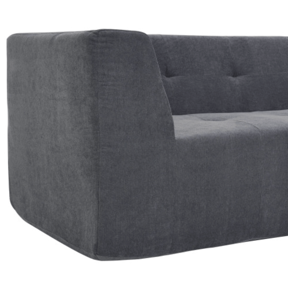 Modern Tufted Chaise Corner L-Shape Sectional Sofa in Beige, Gray or Green 110" - Revel Sofa 