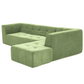 Modern Tufted Chaise Corner L-Shape Sectional Sofa in Beige, Gray or Green 110" - Revel Sofa 