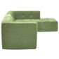 Modern Tufted Chaise Corner L-Shape Sectional Sofa in Beige, Gray or Green 110" - Revel Sofa 