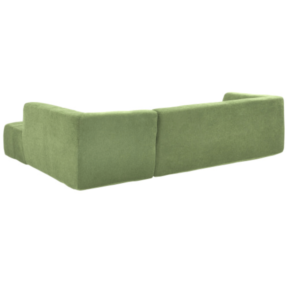 Modern Tufted Chaise Corner L-Shape Sectional Sofa in Beige, Gray or Green 110" - Revel Sofa 