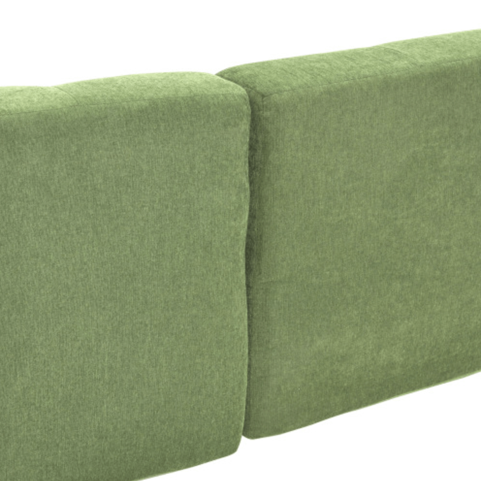 Modern Tufted Chaise Corner L-Shape Sectional Sofa in Beige, Gray or Green 110" - Revel Sofa 