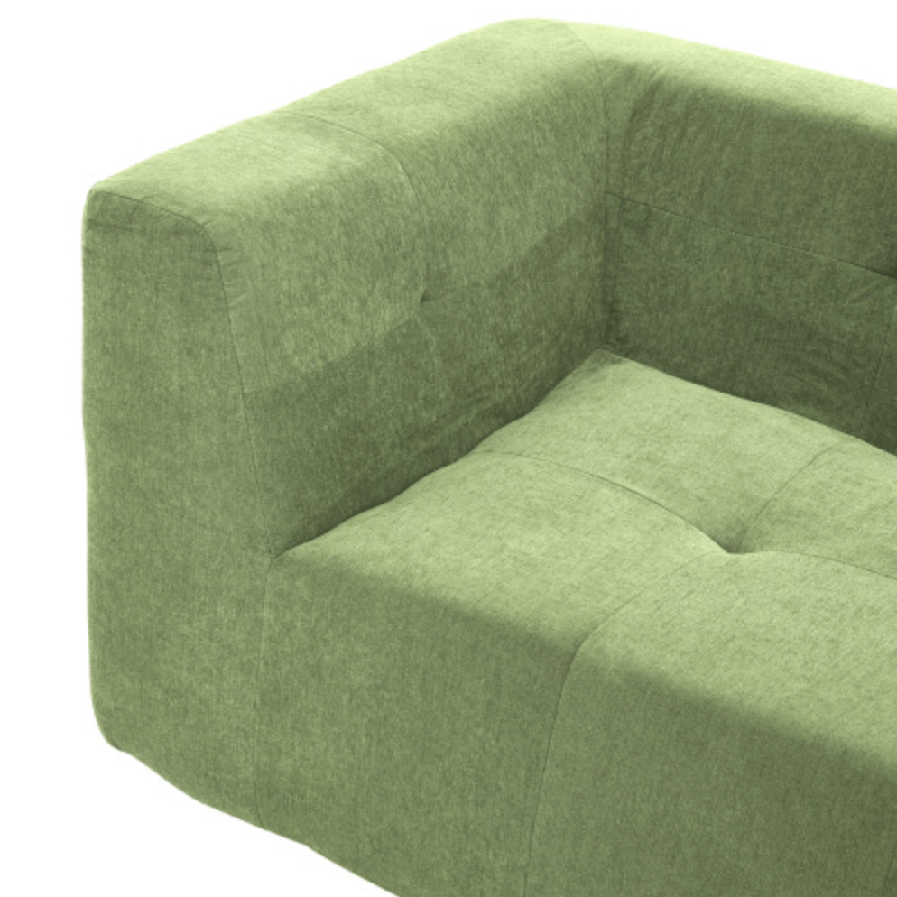 Modern Tufted Chaise Corner L-Shape Sectional Sofa in Beige, Gray or Green 110" - Revel Sofa 