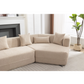 Modular Sectional Modern Minimalist Boucle Sofa, White or Beige 125" - Revel Sofa 