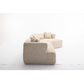 Modular Sectional Modern Minimalist Boucle Sofa, White or Beige 125" - Revel Sofa 