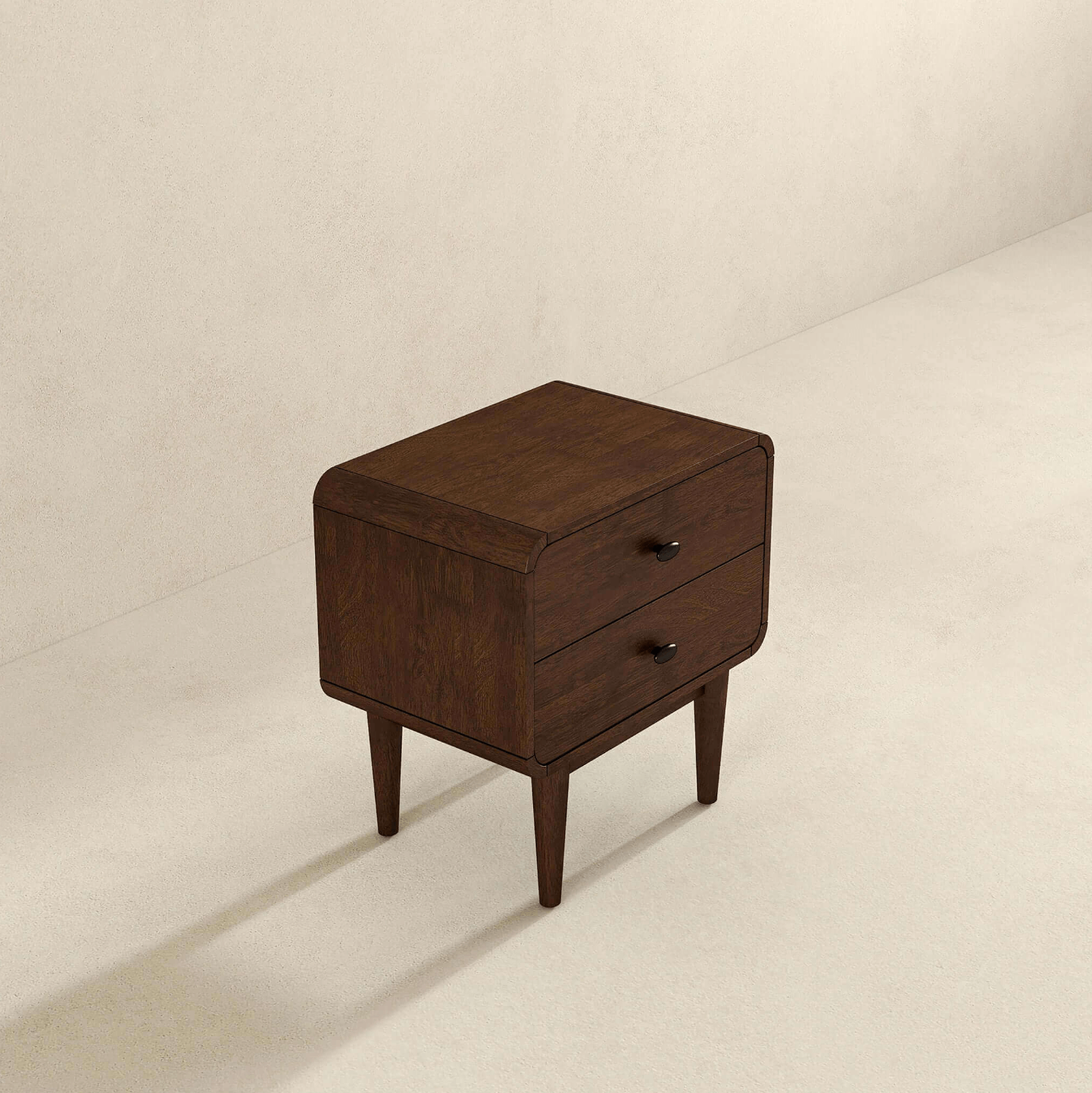 Alexa MCM Styled Wood Nightstand 2 Drawer - Revel Sofa 