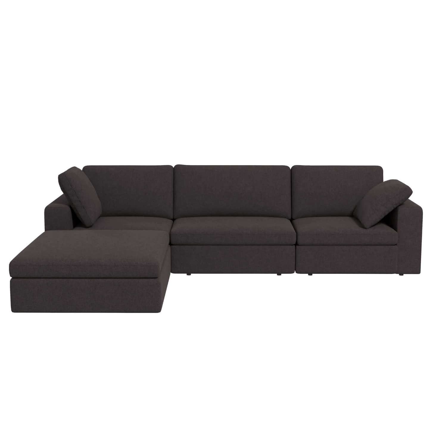 Cecilia Modular Sectional Sofa with Reversible Chaise, Dark Gray 121" - Revel Sofa 