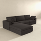 Cecilia Modular Sectional Sofa with Reversible Chaise, Dark Gray 121" - Revel Sofa 