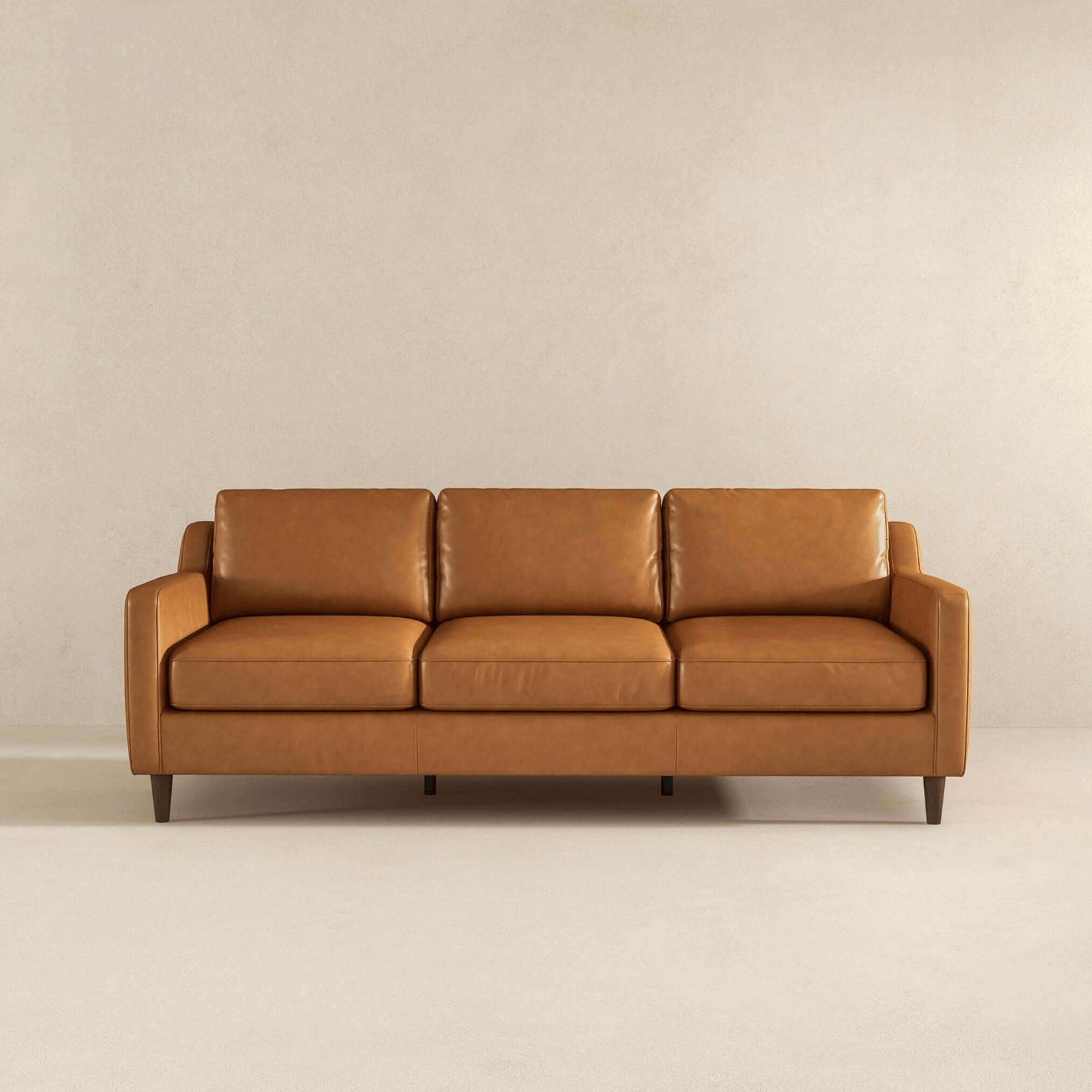 Cooper MCM Genuine Leather Sofa Couch Square Arm 81" - Revel Sofa 
