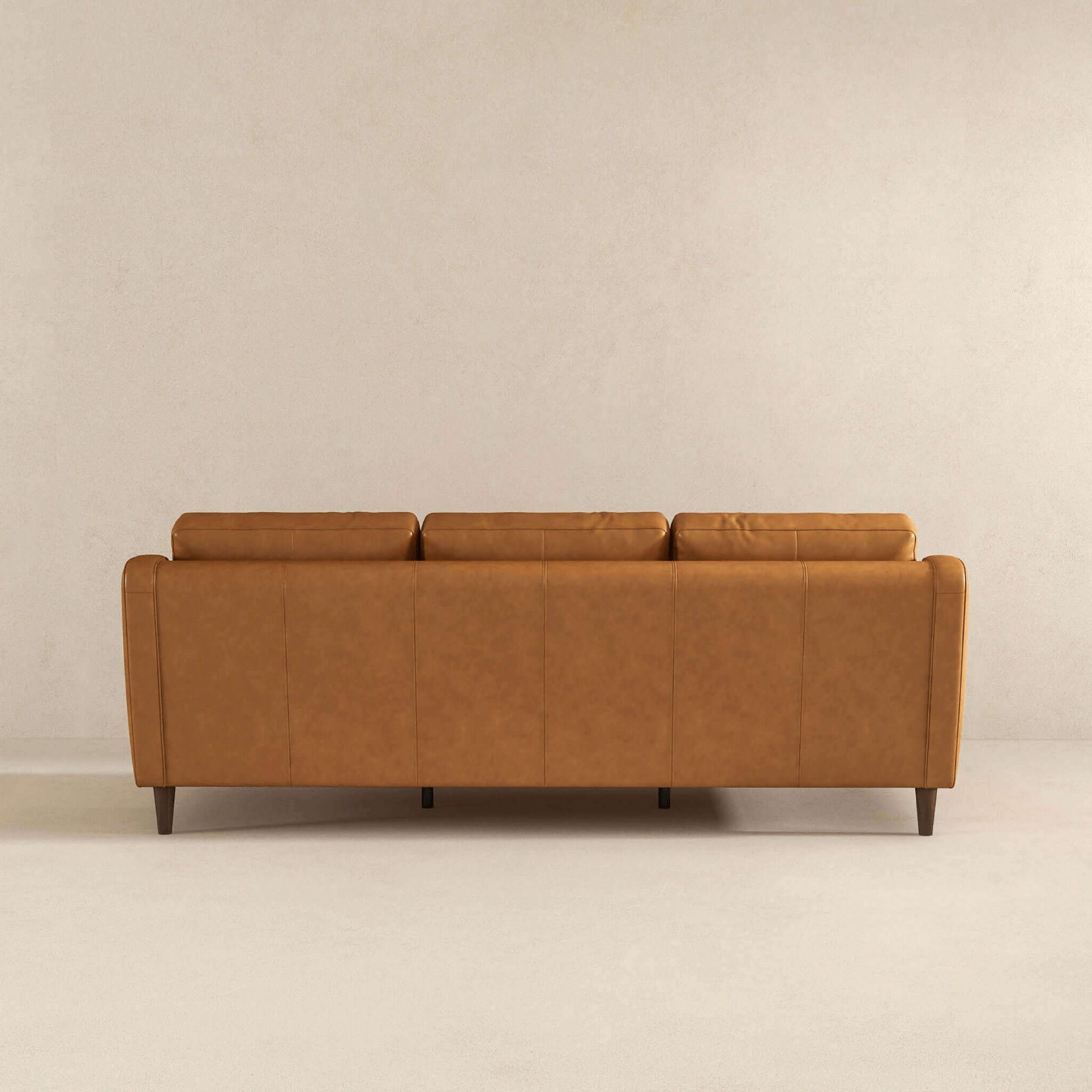 Cooper MCM Genuine Leather Sofa Couch Square Arm 81" - Revel Sofa 