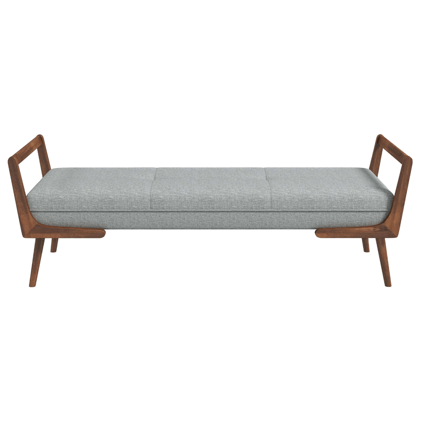 Cora MCM Style Gray Upholstered Fabric Bench - Revel Sofa 