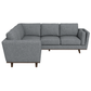 Erman MCM Styled Corner Sectional Sofa, Gray 89" - Revel Sofa 