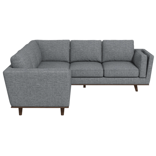 Erman MCM Styled Corner Sectional Sofa, Gray 89
