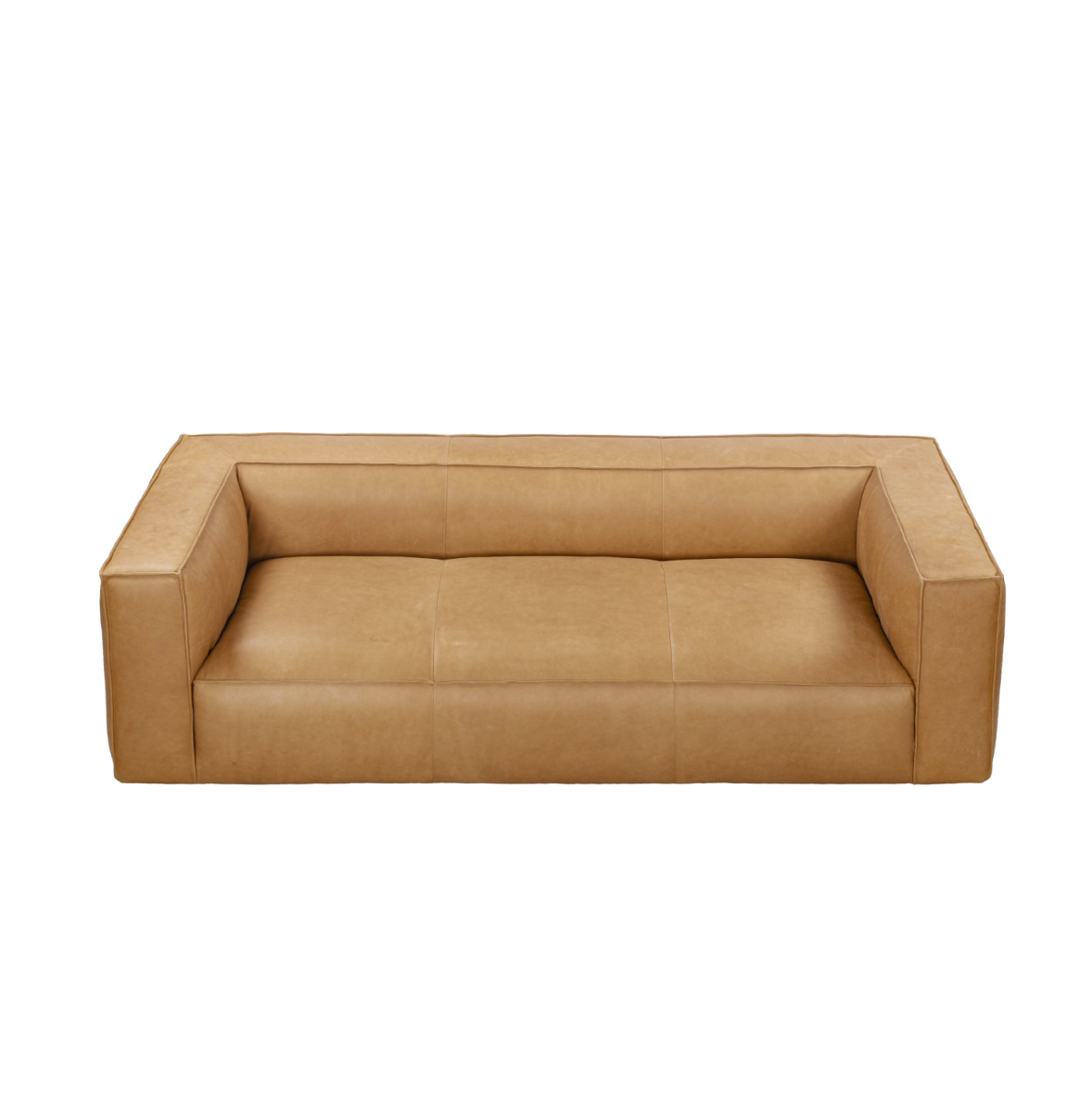 Vanessa Modern Full Aniline Genuine Leather Stationary Sofa 100” - Revel Sofa 