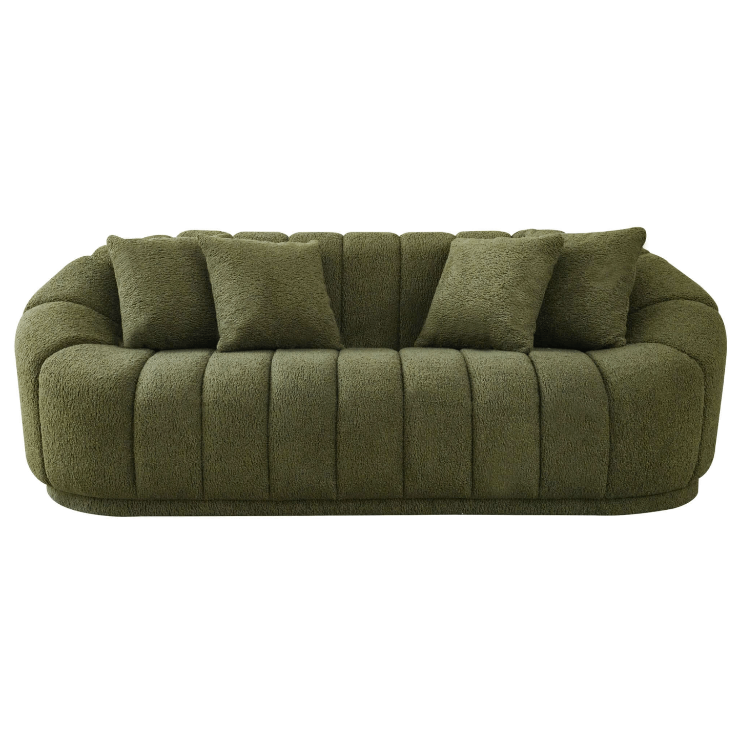 Maximilian Japandi Style Channel Tufted Boucle Sofa 86” - Revel Sofa 