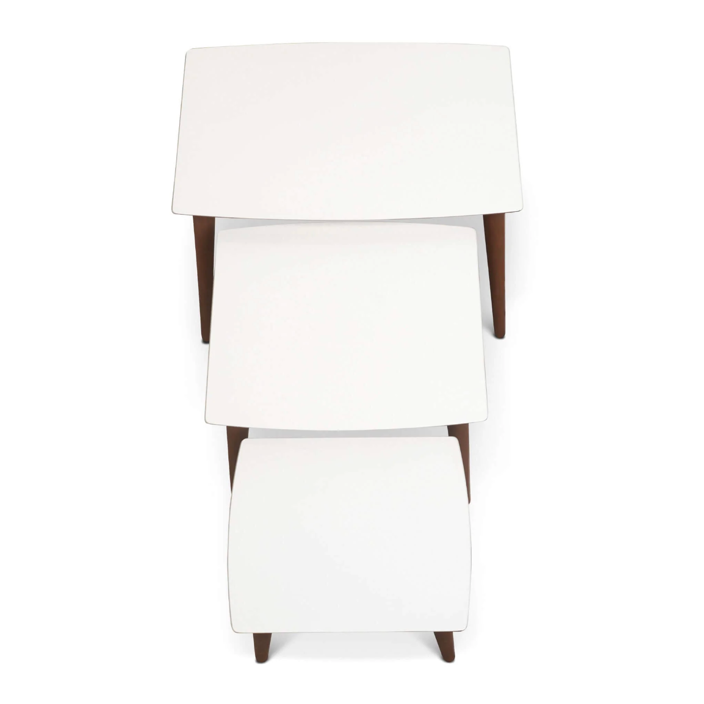 Ronald MCM Nesting End Tables In Walnut or White Top (Set Of 3) - Revel Sofa 