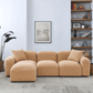 Contemporary Modular Sectional Sofa in Teddy Fabric with Ottoman (4pc) 95" - Revel Sofa 