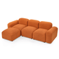 Contemporary Modular Sectional Sofa in Teddy Fabric with Ottoman (4pc) 95" - Revel Sofa 