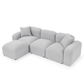 Contemporary Modular Sectional Sofa in Teddy Fabric with Ottoman (4pc) 95" - Revel Sofa 