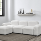 Contemporary Modular Sectional Sofa in Teddy Fabric with Ottoman (4pc) 95" - Revel Sofa 