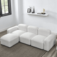 Contemporary Modular Sectional Sofa in Teddy Fabric with Ottoman (4pc) 95" - Revel Sofa 