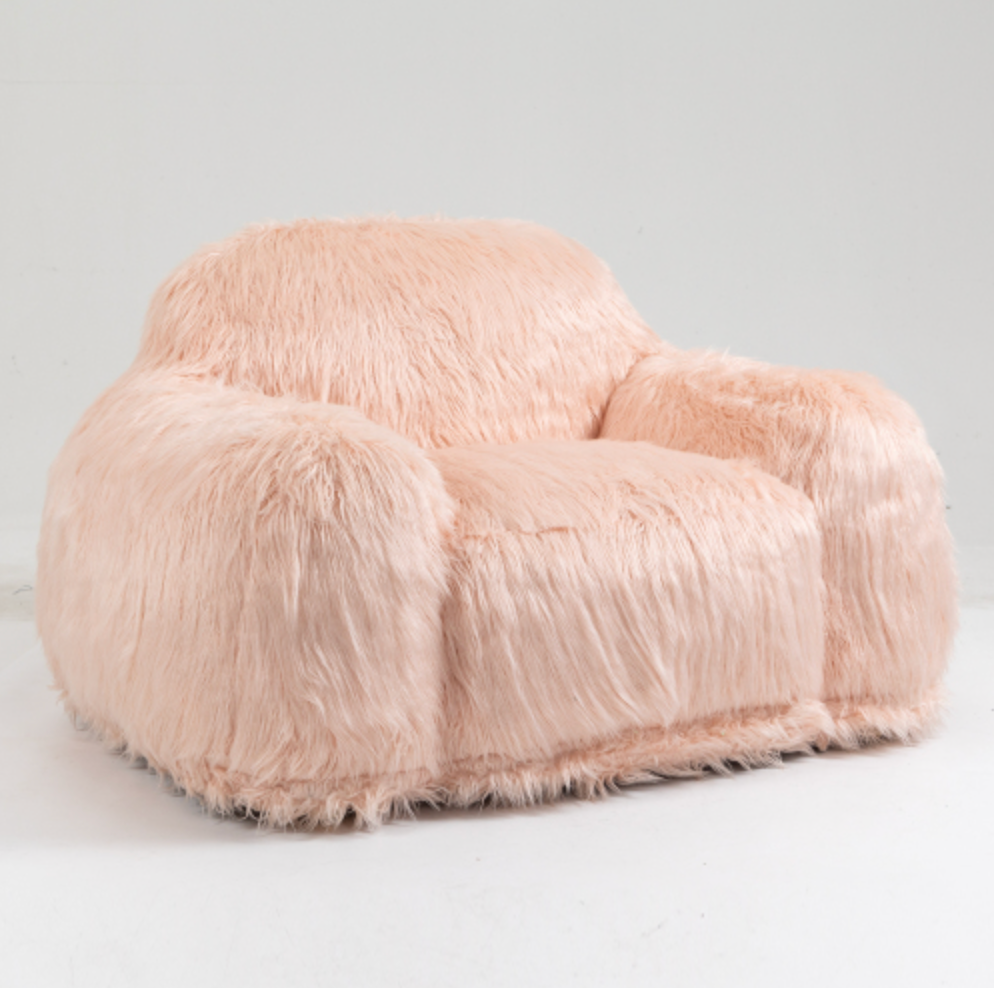 Shaggy Bean Bag Foam Lounge Chair (Various Colors) - Revel Sofa 