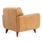 Caser MCM Styled Tufted Genuine Leather Accent Chair - Revel Sofa 