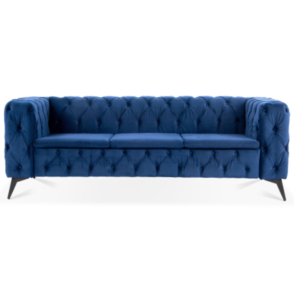 Styled Button-Tufted Square Arm Sofa, 3 Seater 84” - Revel Sofa 