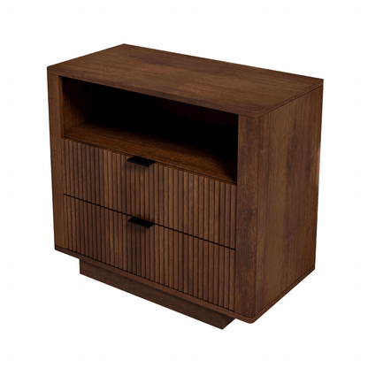 Lola MCM Styled Walnut Nightstand for Bedroom - Revel Sofa 