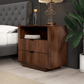 Lola MCM Styled Walnut Nightstand for Bedroom - Revel Sofa 