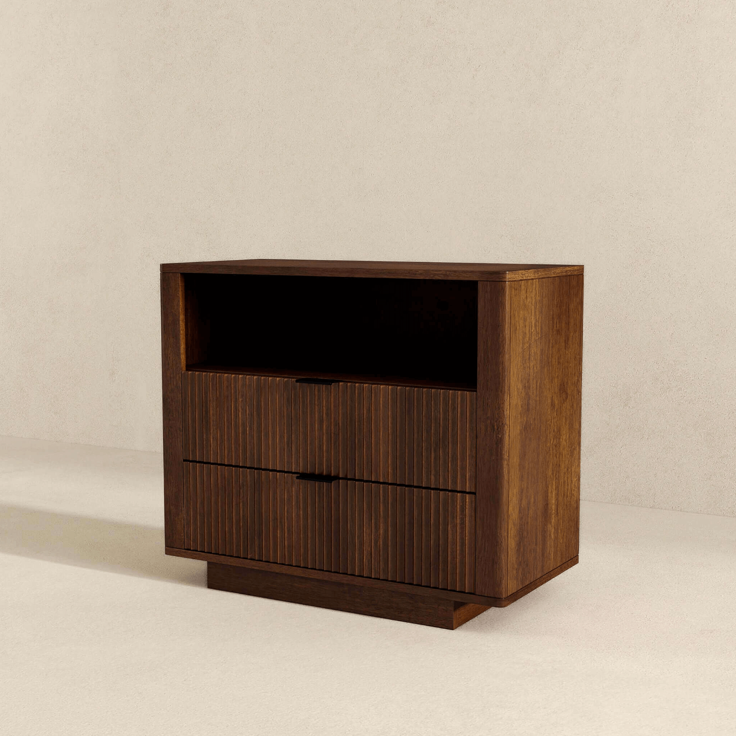 Lola MCM Styled Walnut Nightstand for Bedroom - Revel Sofa 