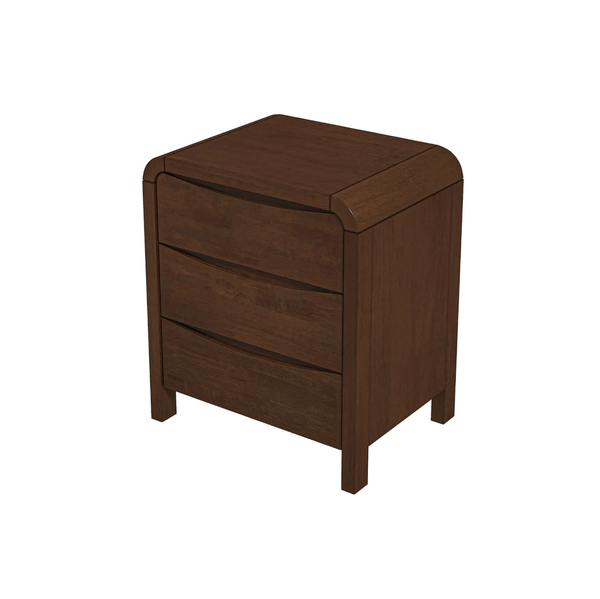 Lionel MCM Solid Wood 3 Drawer Nightstand in Walnut - Revel Sofa 