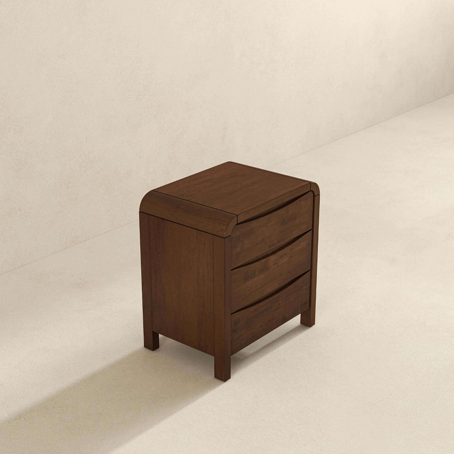 Lionel MCM Solid Wood 3 Drawer Nightstand in Walnut - Revel Sofa 