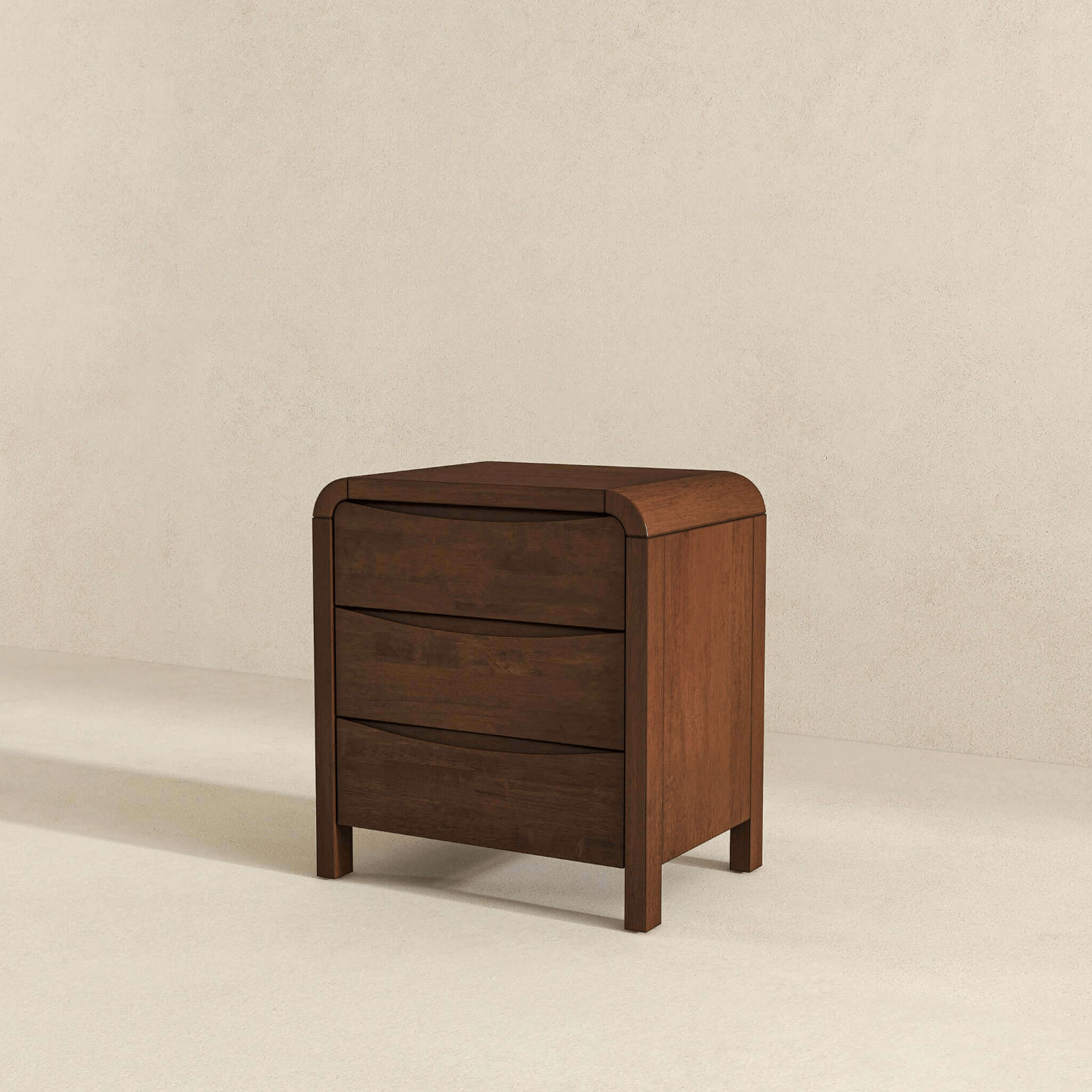 Lionel MCM Solid Wood 3 Drawer Nightstand in Walnut - Revel Sofa 