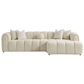 Beatrice Channel Tufted Ivory Boucle Right Facing Chaise Sectional Sofa 115" - Revel Sofa 