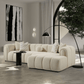 Beatrice Channel Tufted Ivory Boucle Right Facing Chaise Sectional Sofa 115" - Revel Sofa 