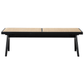 Keira MCM Solid Wood Bench Rattan Upholstered Top 51" - Revel Sofa 